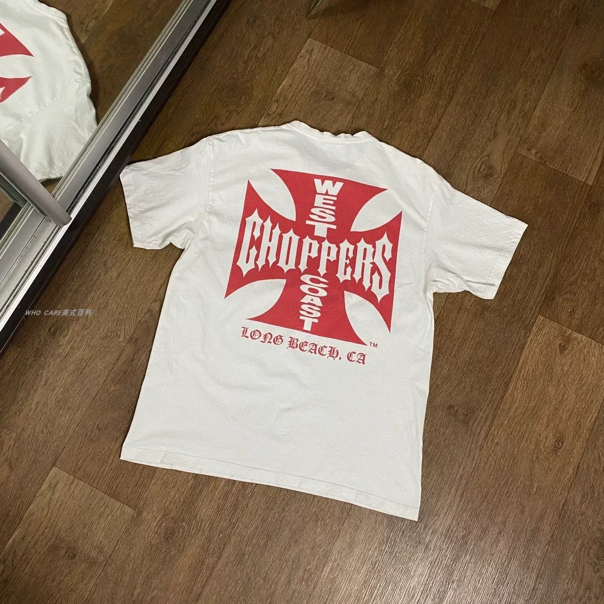 Who Care Retro Encyclopedia High Street Loose American-Style Short-Sleeved T-Shirt West Coast Rap Rapper Fashion Style Foto QC de TAOBAO na Qualit.ly