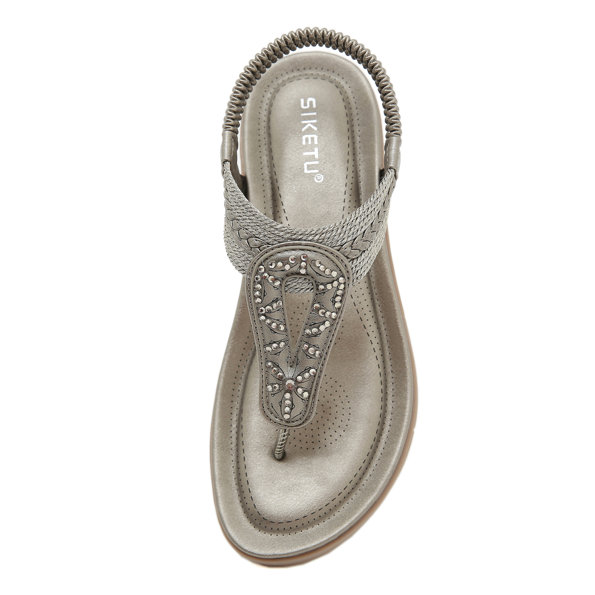 5012-2 New Model 2025 Amazon Sandals Bohemian Rhinestone Comfortable Beach Vacation Large Size Flat Shoes