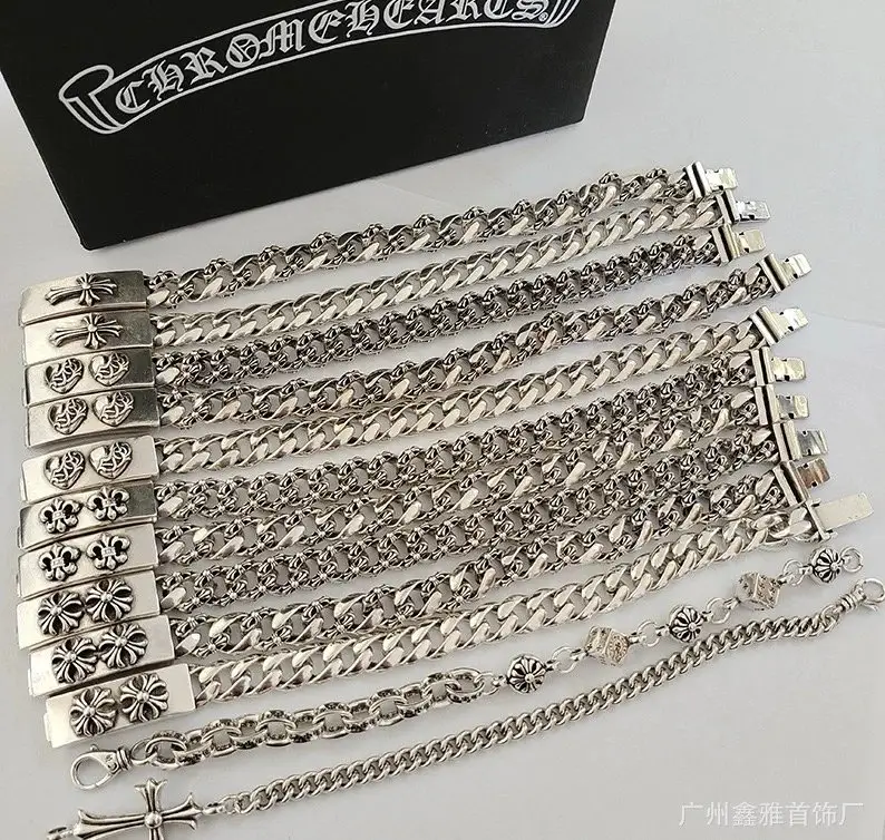 【 Top version 】 Lead free CH Kro bracelet, sword boat anchor cross flower couple bracelet S925LOGO
