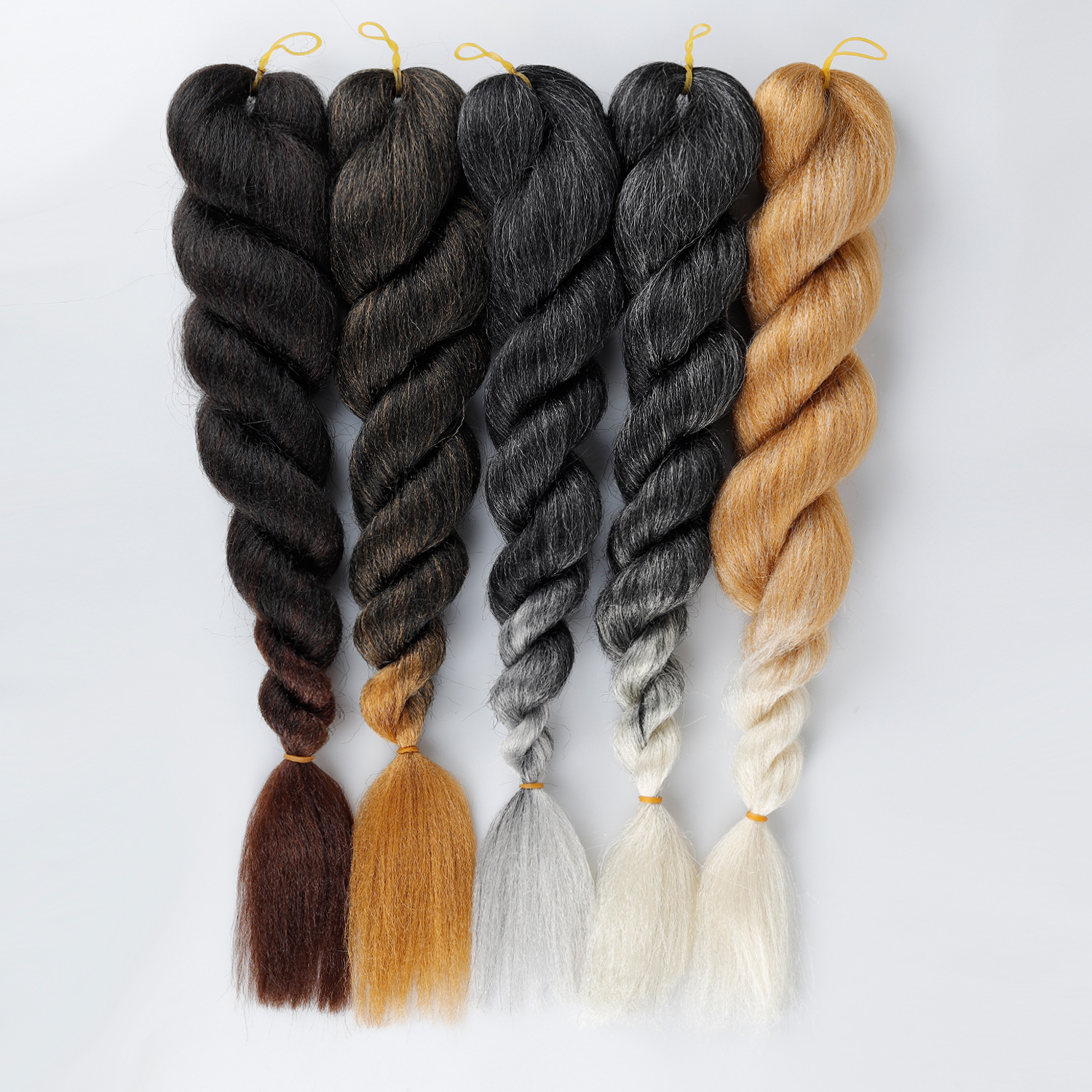 Cross-Border Wig Low-Temperature Flame-Retardant Fiber Large Braids African Dreadlocks Wig Colorful Braided Hair 24Inch 60g