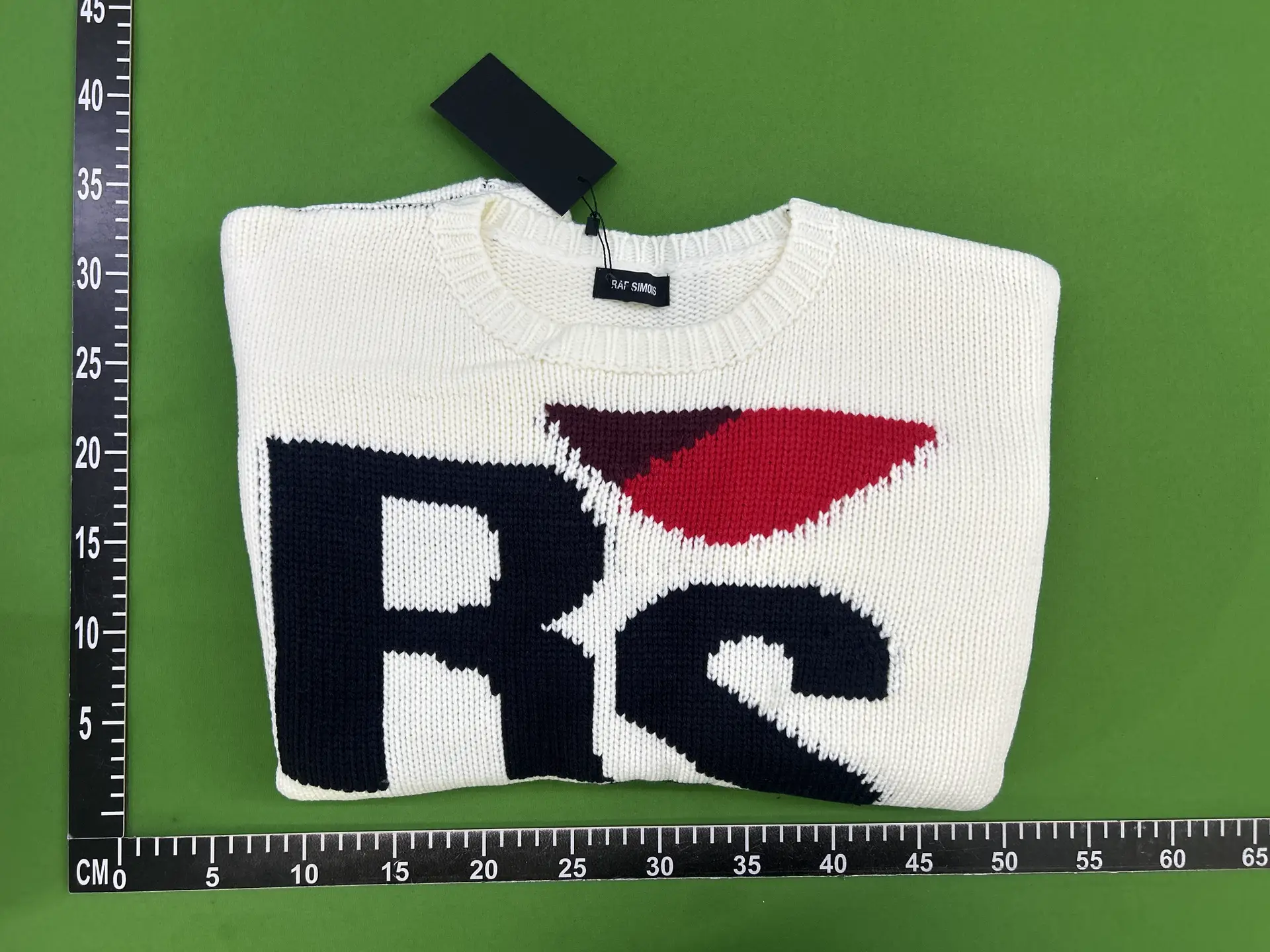 [in Stock] B.N Independent Raf19Fw Classic Rs Letter Loose Short Wool Sweater ins Unisex Knitwear