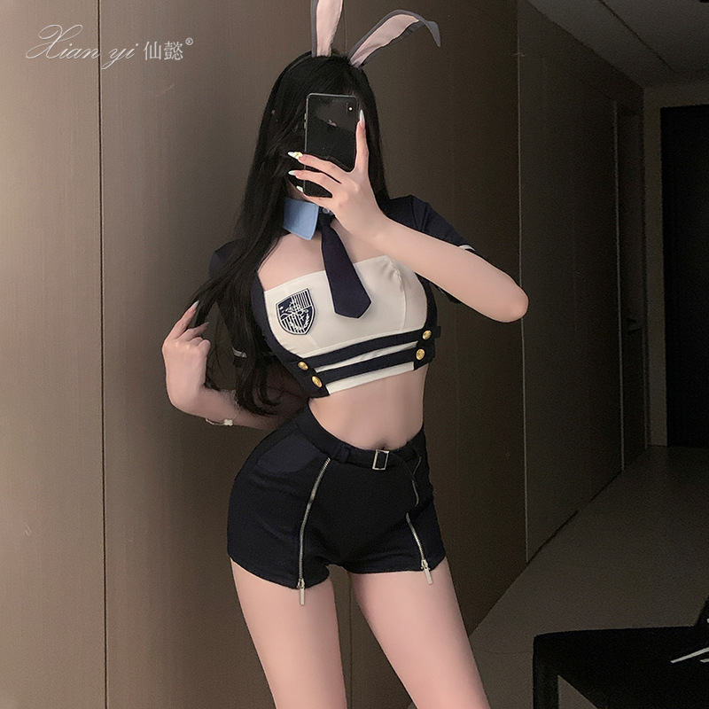 Xianyi Halloween Costume Rabbit Police Officer Cosplay Outfit Nightclub Bar Stage Performance Costume 681 Game-Themed Clothing