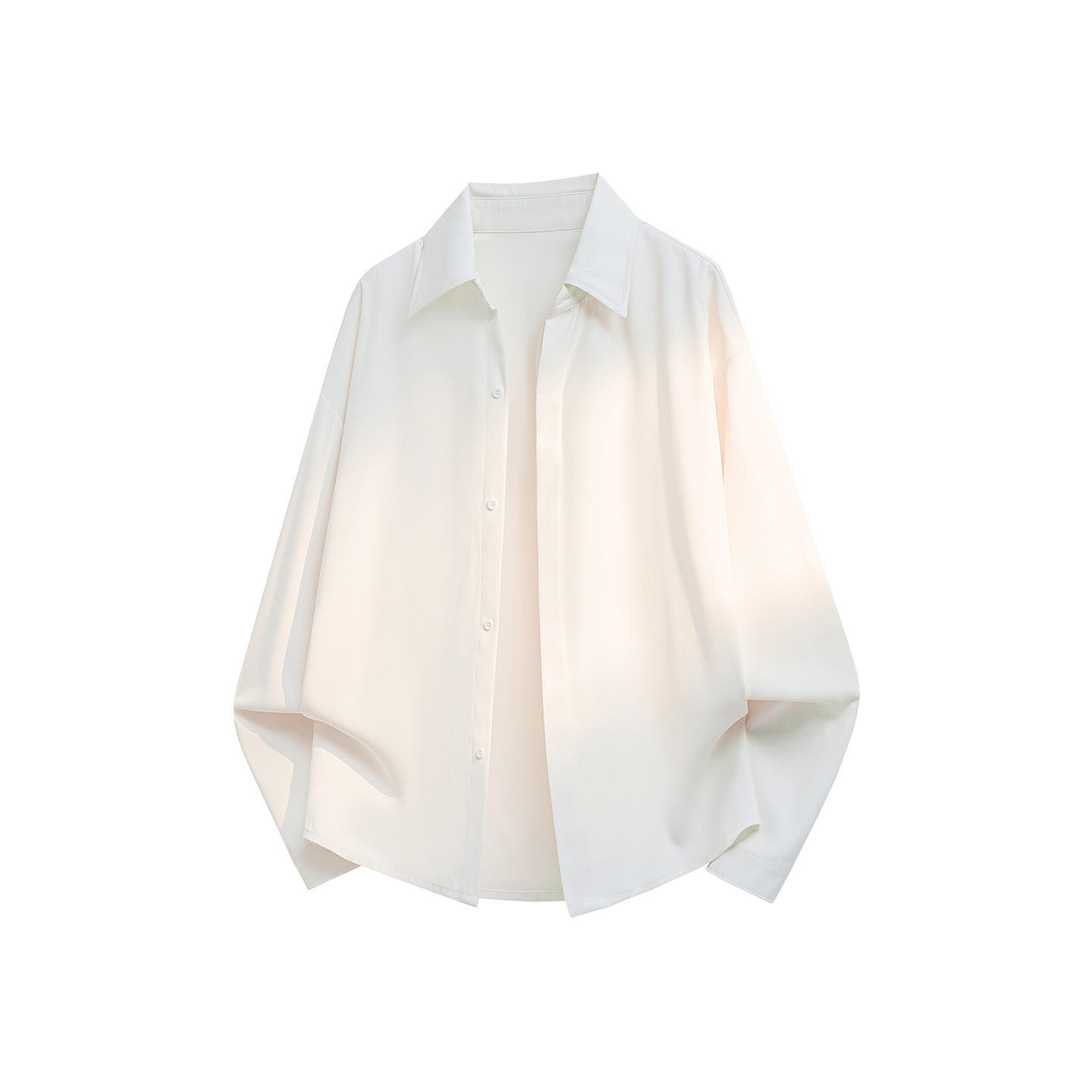 2025 New Men's Casual Solid Color Long-Sleeved Shirt Korean Style Ice Silk Loose Large Size Casual Shirt for Men