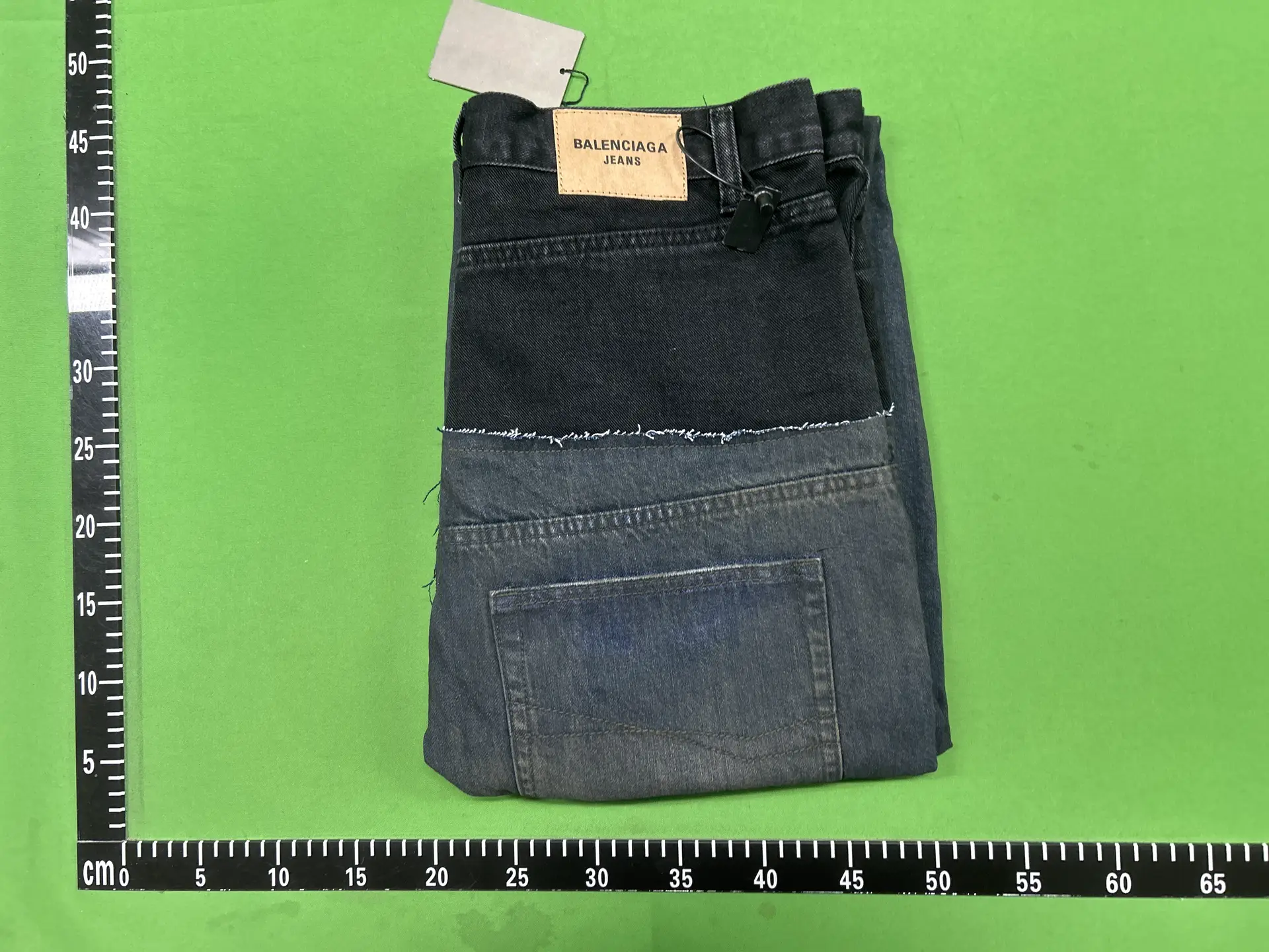 Blcg Bajia 25Ss Resin Mud-Dyed Washed Vintage Whiskered Wide-Leg Black and Blue Patchwork Jeans for Men Trendy Long Pants