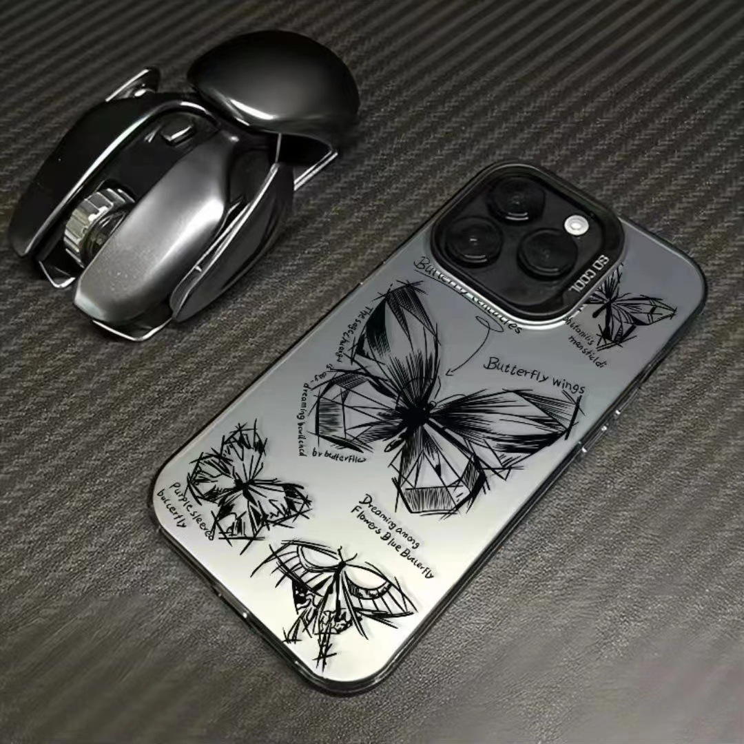 Ins Style Line Butterfly Suitable for Apple 12Pro Line iPhone Xsmax Art 13/14 Stylish 15