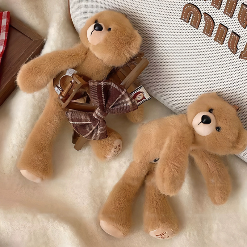 Cute Lying Bear Hair Clip for Women 2026 New High-End Plush Bb Clip Side Bangs Clip Hairpin Top Clip Hair Accessory