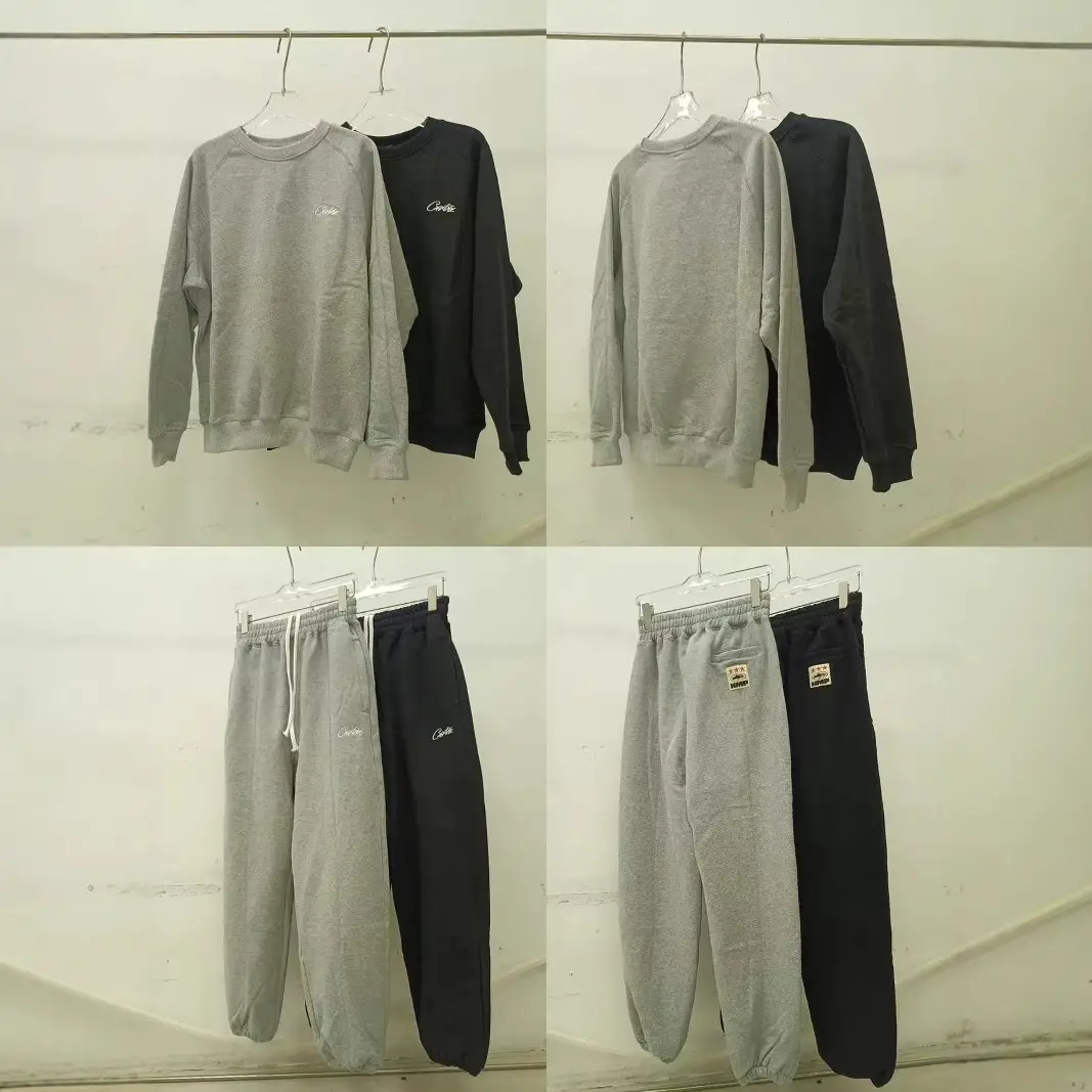 Hip-Hop Street Dance Embroidered Letter Crewneck Sweatshirt Casual Sweatpants