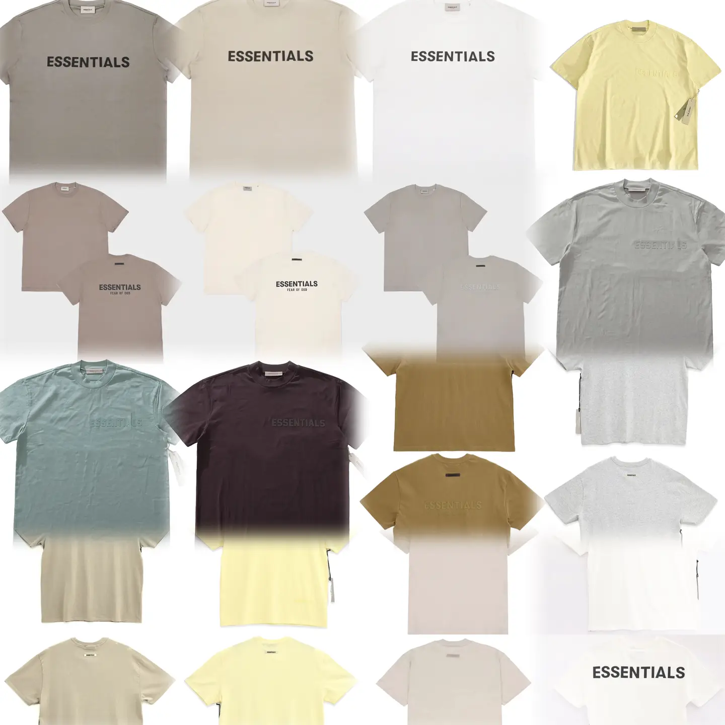 Ningbo Original Fog Essentials Multi-Line Series Letter Short-Sleeve T-Shirt Tee 20 Colors Super Discount
