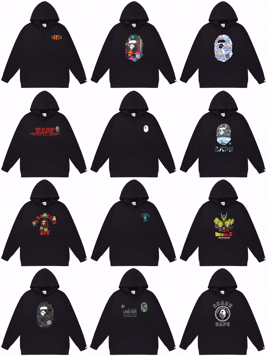 Cross-Border Export Trendy Brand Wholesale Ape Head Bape Shark Pure Cotton Hooded Sweatshirt Long-Sleeved Terry Hoodie Jacket