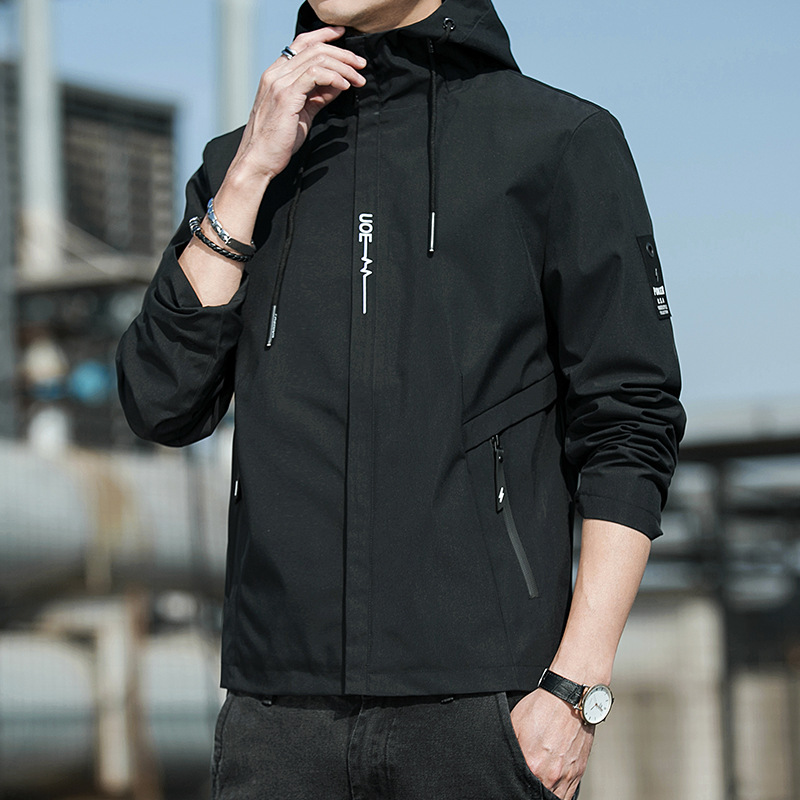Men's Spring and Autumn Jacket New 2025 Trendy Stylish Casual Hooded Men's Windbreaker Sports Jacket Men's Clothing