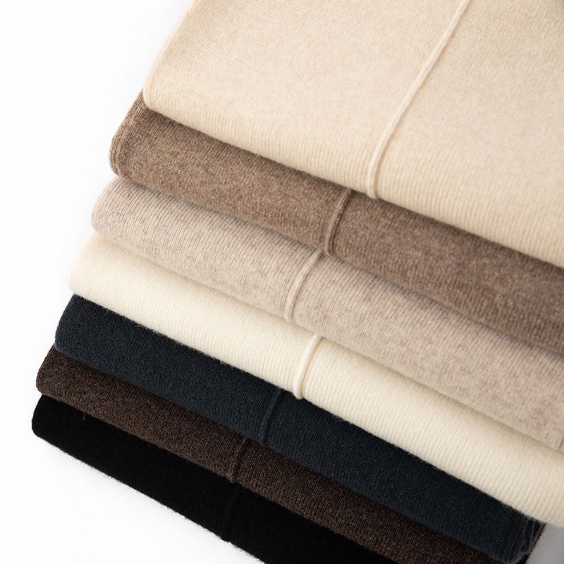 Cross-Border Wholesale 100% Pure Cashmere Knitted Wide-Leg Pants for Women, Loose Fit, High Elasticity, Straight-Leg Floor-Length Wool Pants