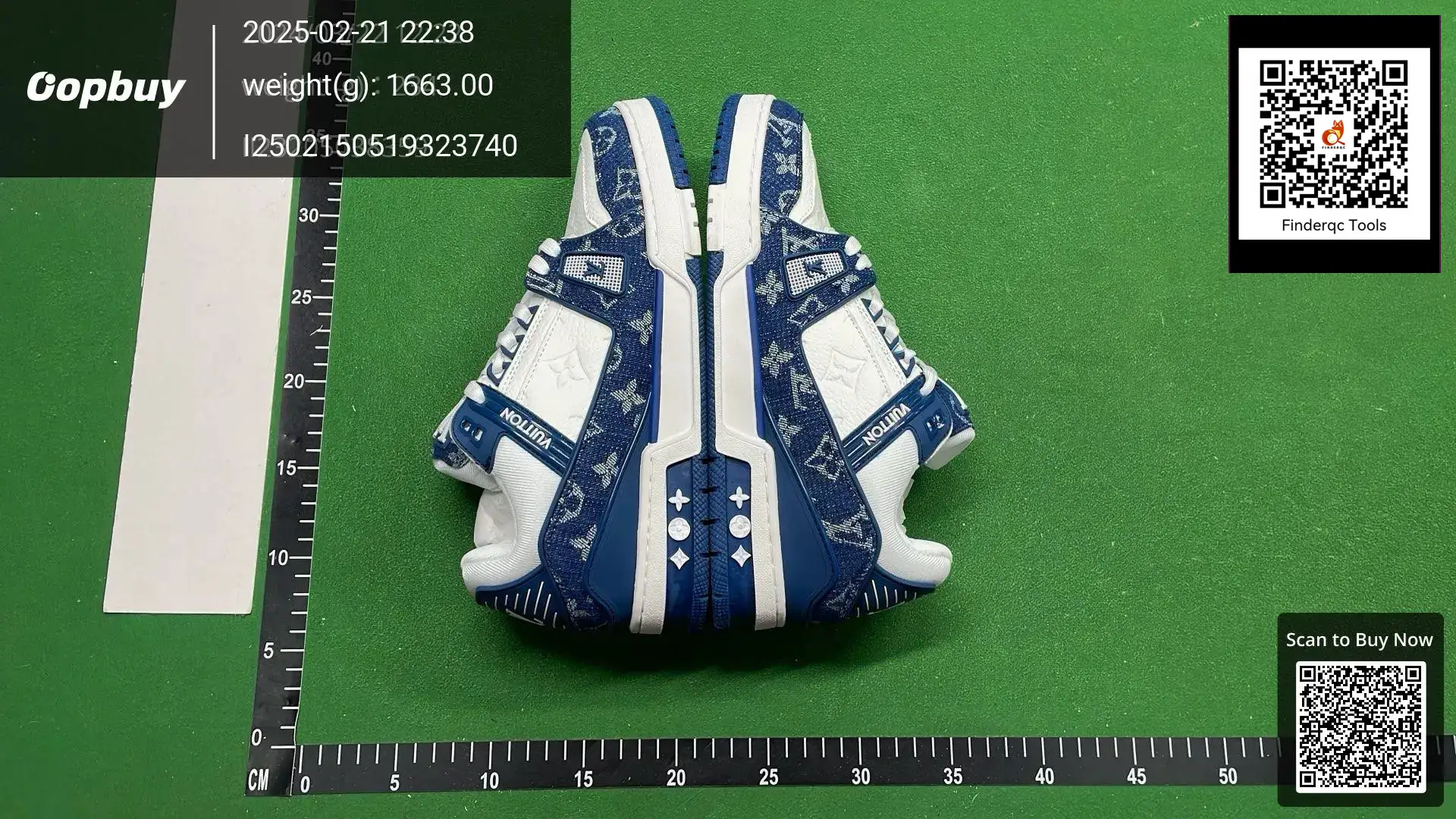 Louis Vuitton LV Trainer White Blue Denim