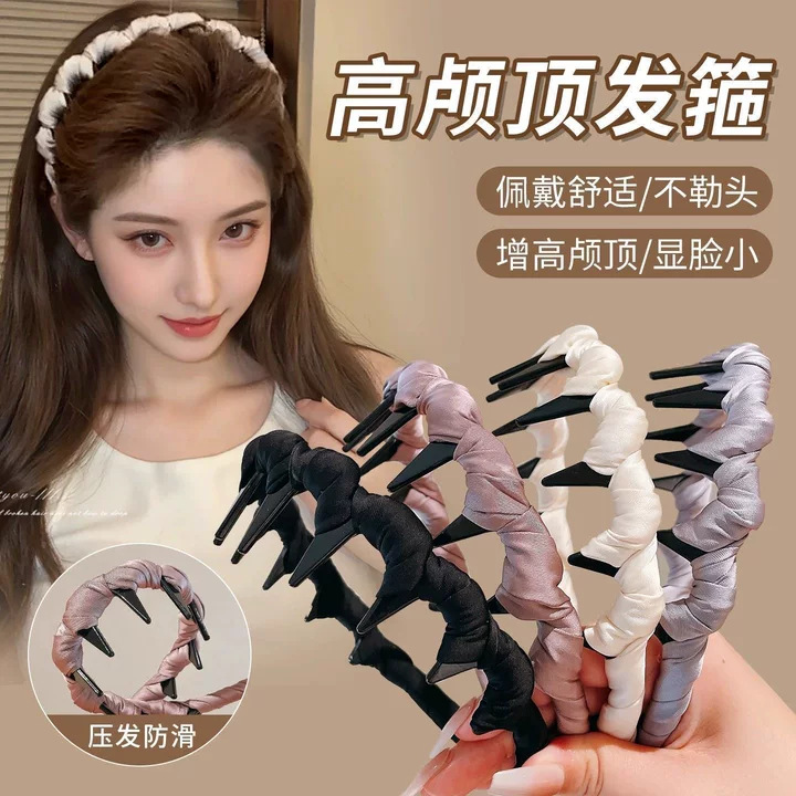 2026 New Fabric High-Top Headband for Women, High-End Feel, Anti-Slip with Teeth, Hairband for Managing Loose Hair, Hair Accessory