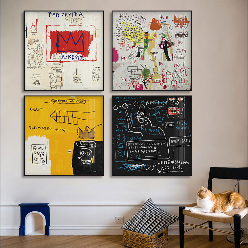 Cartoon Abstract Personality Graffiti Art Living Room Decoration Painting Industrial Style Trendy Studio Wall Hanging Painting Mural