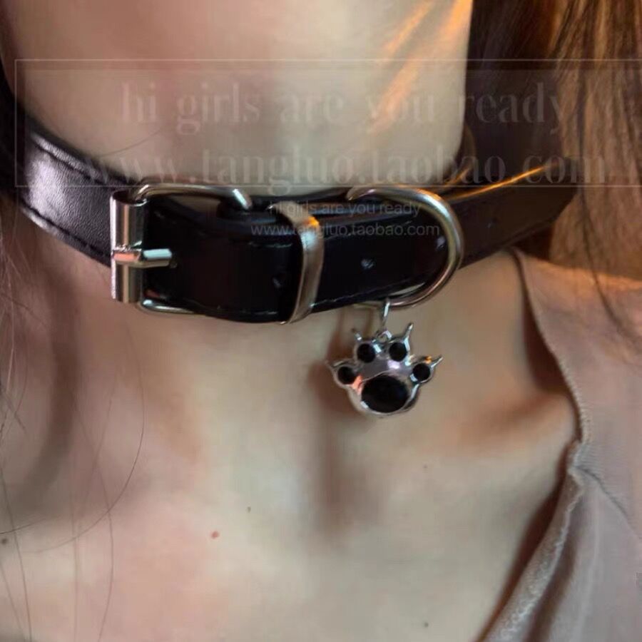 Cat's Claw Pendant Choker Collar Female Subculture Y2K Necklace High-grade Sense Leather Clavicle Chain Spice Girl Accessories Trendy