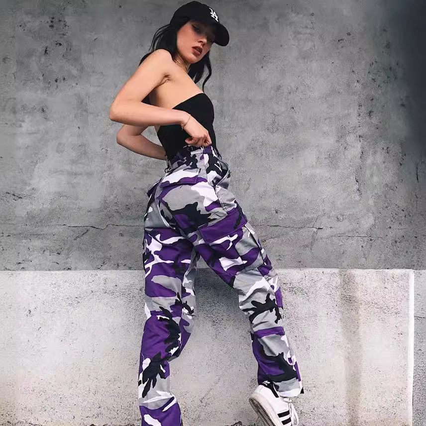 9 Color 6 Size 2025 Cross-border WISH Amazon New Camouflage Workwear Women's Casual Pants Harlan Pants Women