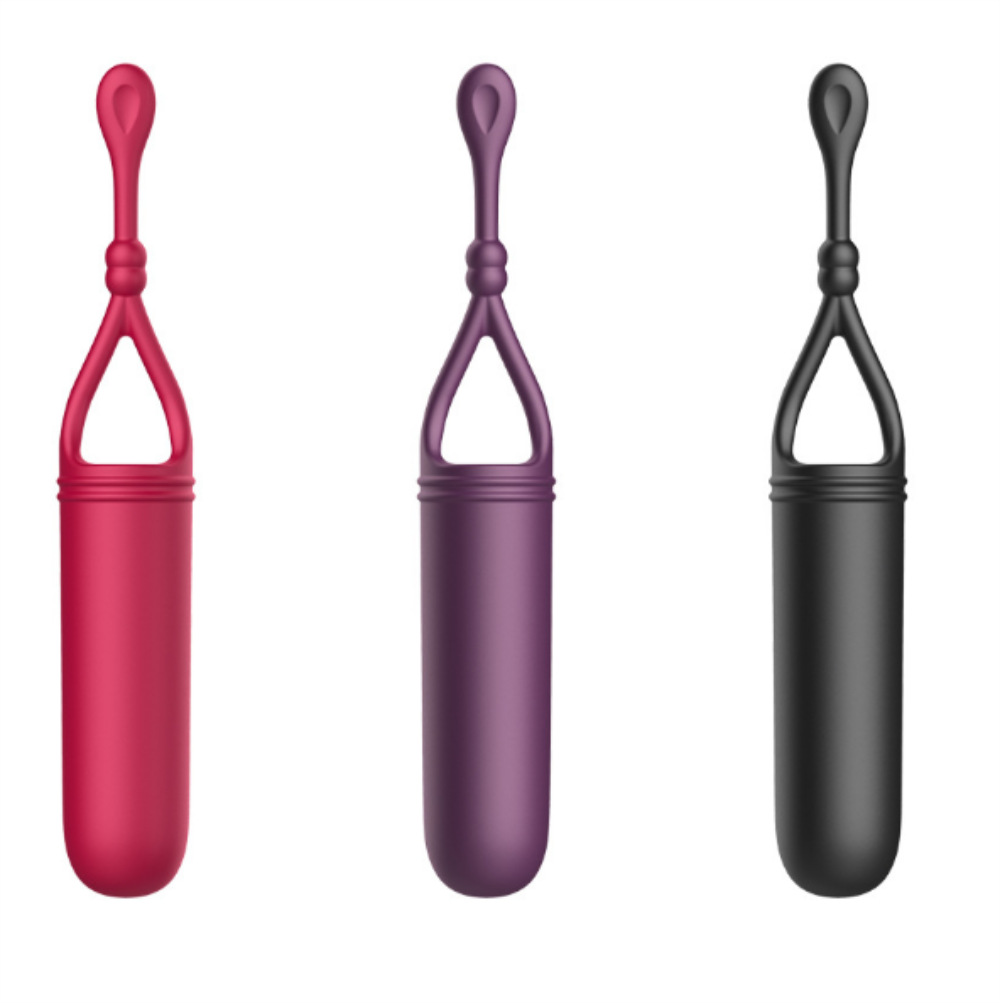 Backcourt Pull Tail Silicone Elastic Ring Strong Vibration Magnetic Variable Speed Bullet Vibration Female Masturbation Massager Adult Products