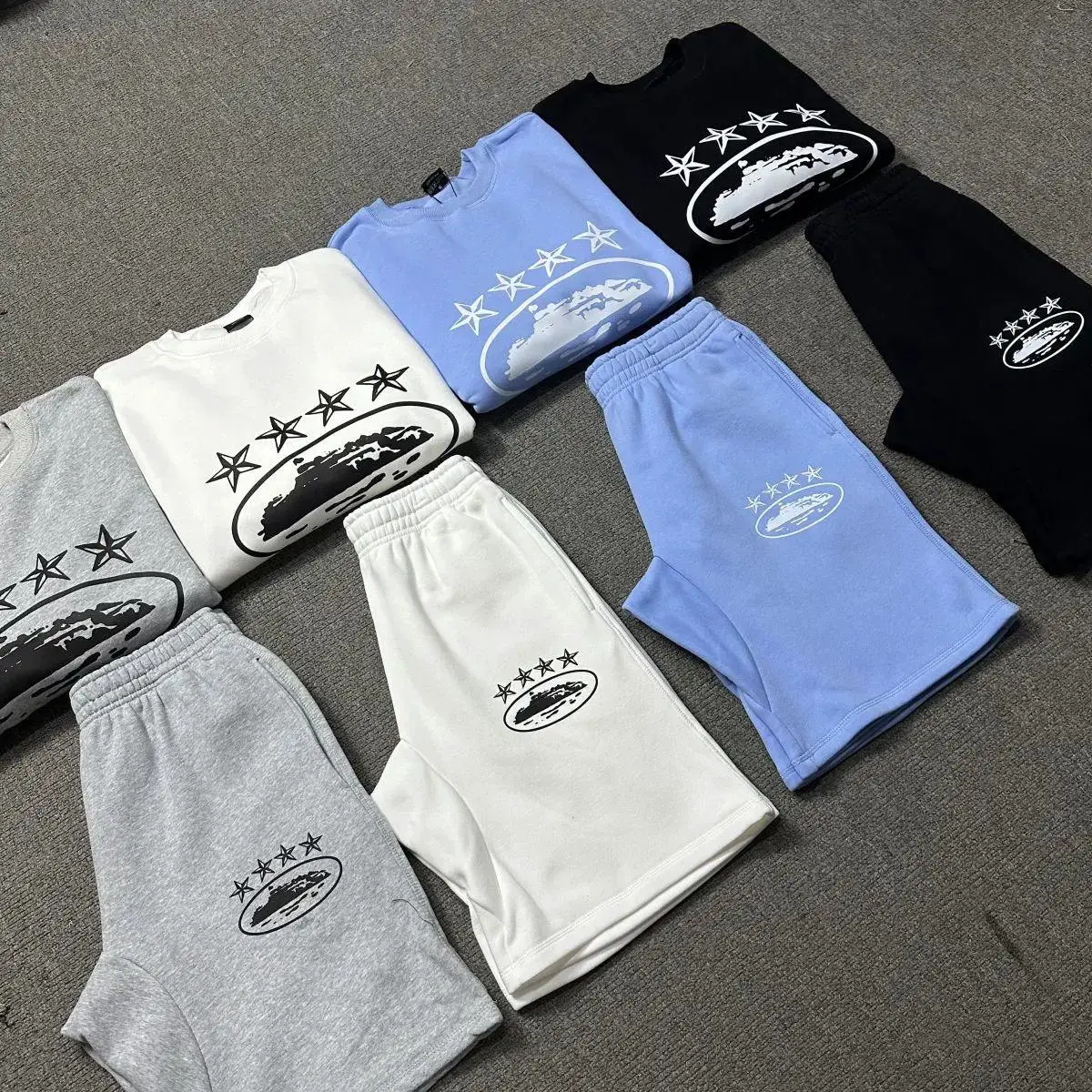 Correct Version of Corteiz Alcatraz Letter Print West Coast Hip-Hop Style American Street Crew Neck Pullover Sweatshirt