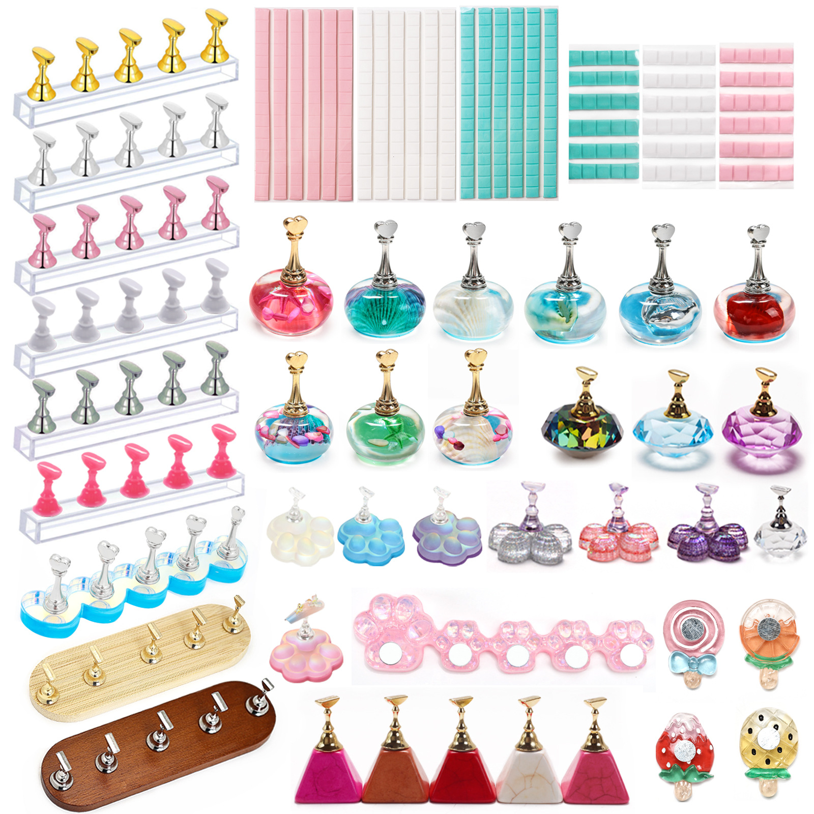 Japanese Nail Art Practice Nail Holder Nail Holder Diamond Base Clay Nail Piece Mud Nail Art Work Display Practice Rack