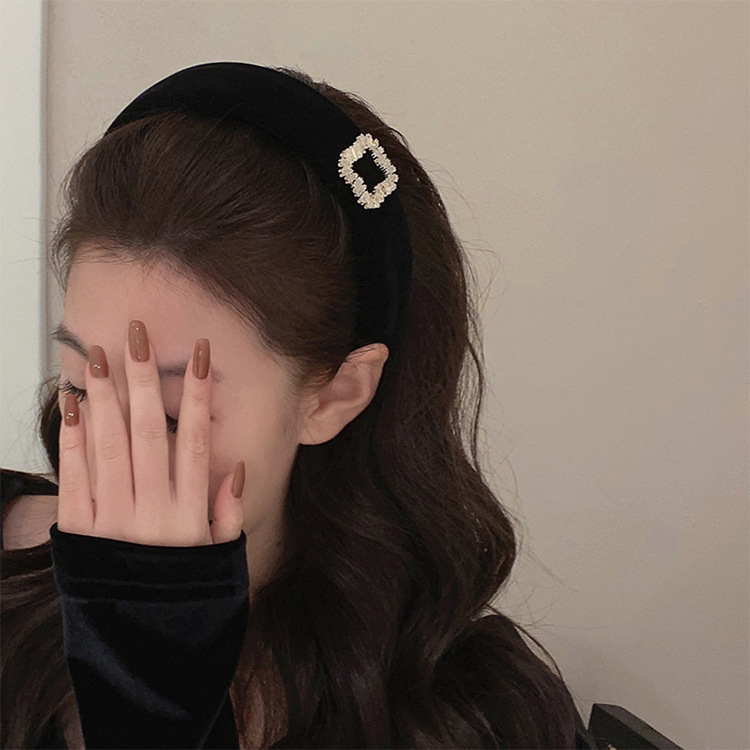Celebrity's Daily ~ Zircon Flash Diamond Velvet Hairband Women Wash Face Very Simple Hairpin Korea Advanced Headband Hair Accessories
