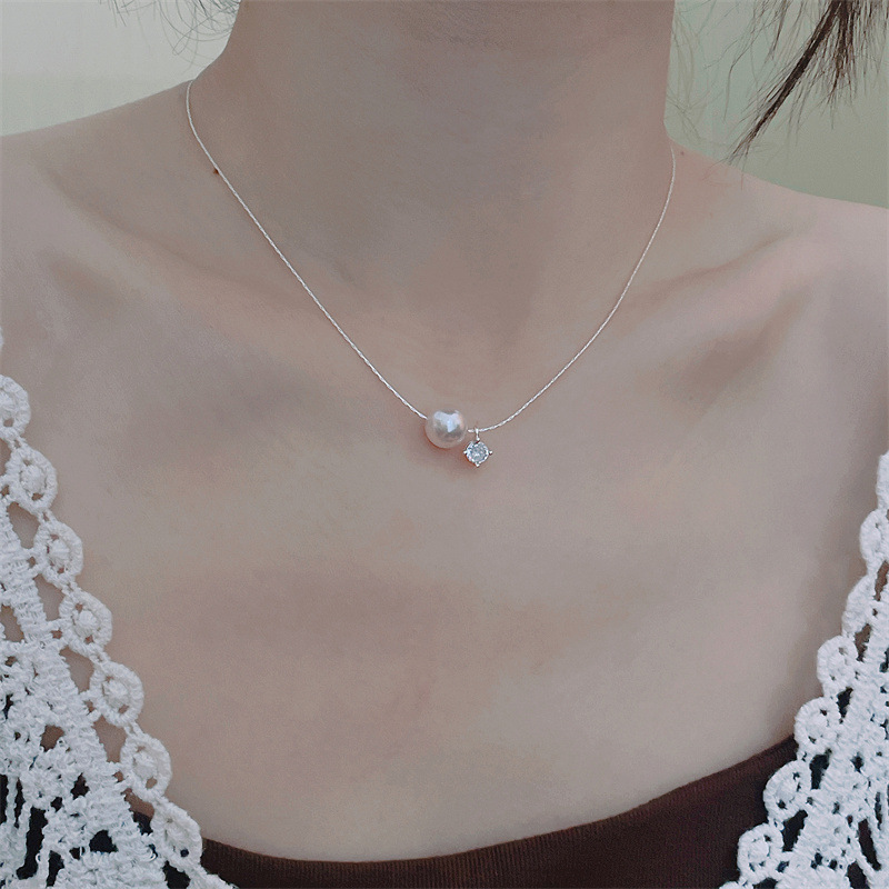 2025 New Manta Rose Pearl Zircon Necklace Women's Casual Temperament Niche Design Easiest for Match Clavicle Chain Necklace