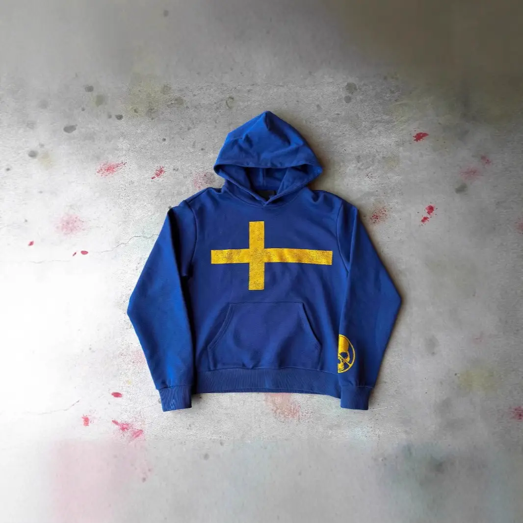 American pullover jacket men and women with the same 3D printing sweater hooded retro trend loose hundred tops
