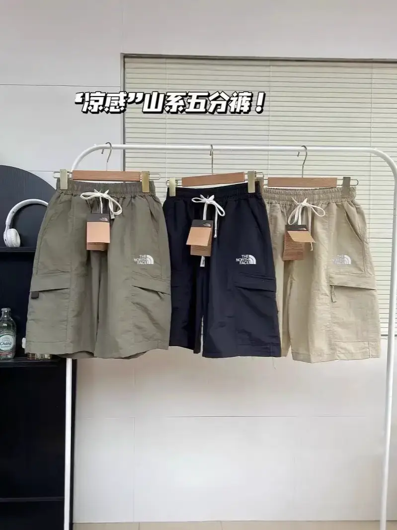 Cross-Border Export Summer Tnf Cargo Shorts Five-Point North Face Men's Thin Quick-Dry Casual Loose Straight Sports Shorts