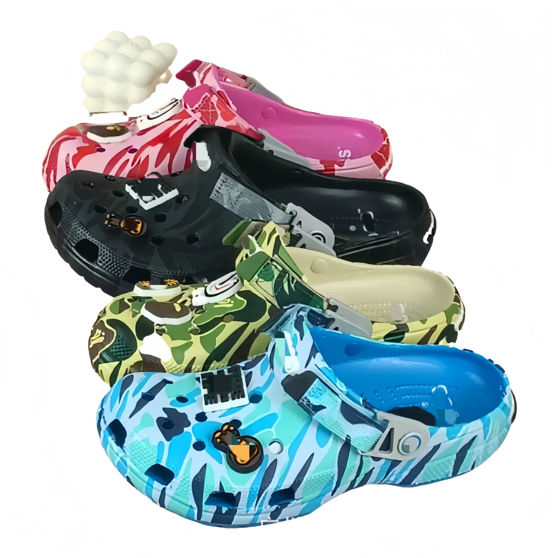 2025 New Ape Man Head Hole Shoes Black, Blue, Pink, Green, Casual Trendy Couple Slippers Lightweight, Internet Red