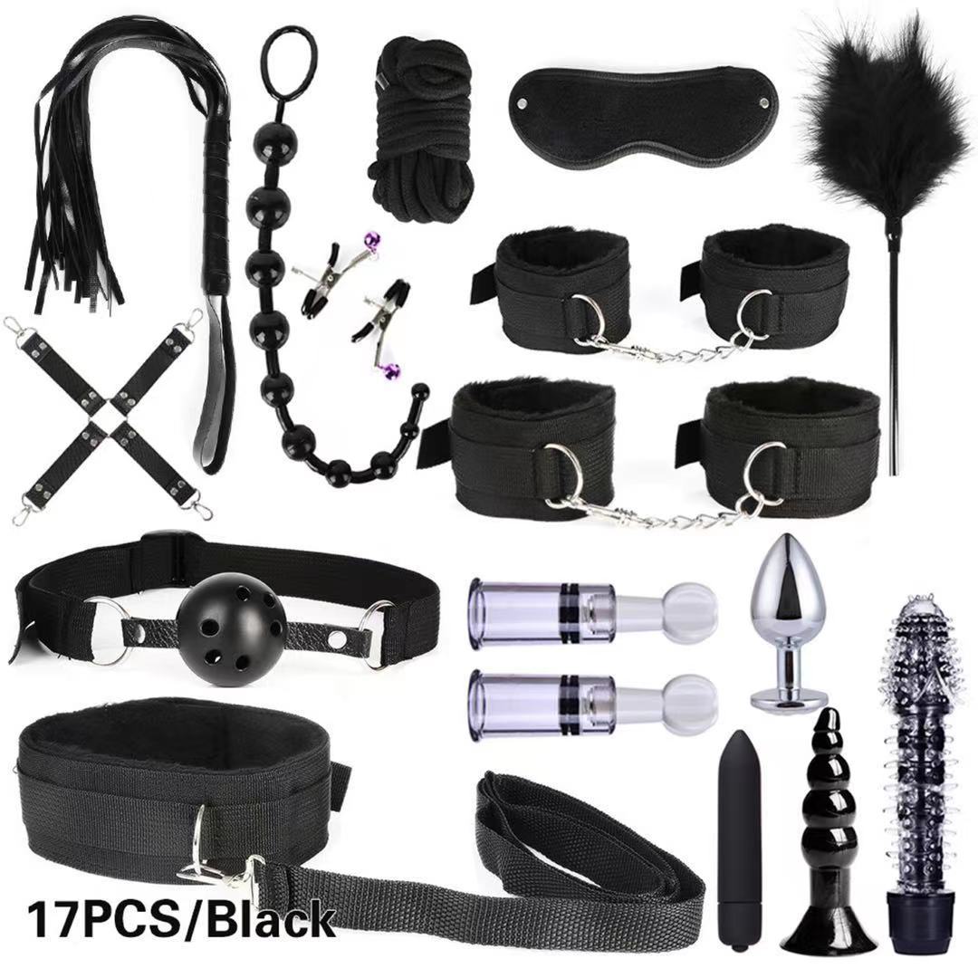 Ribbon plush 13 pieces 15 pieces 17 pieces set SM back court pull beads anal plug female masturbation vibrator fun binding