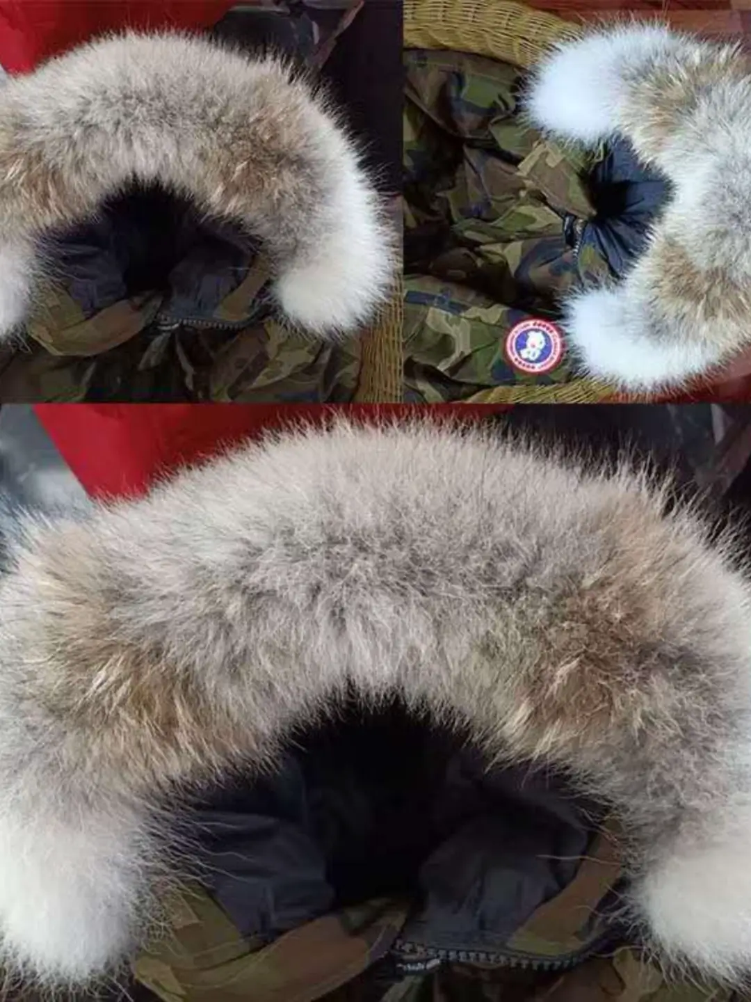 Goose down Jacket Fur Collar Sold Separately, Canadian Coyote Fur Collar Custom-Made Replacement for Pilot 08 Expedition Coyote Fur Collar