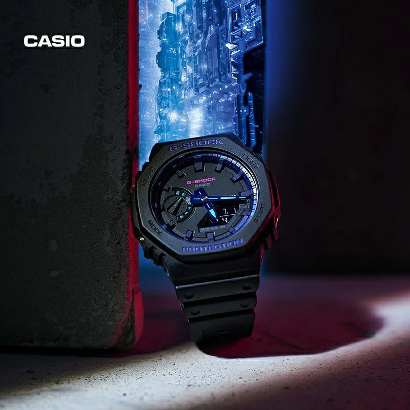 【赛博制霸】CASIO 卡西欧 G-SHOCK CITY BATTLE时尚潮流手表GA-2100VB-1APR明星同款聚焦神秘酷感，锁定赛博潮流， #G-SHOCK CITY BATTLE