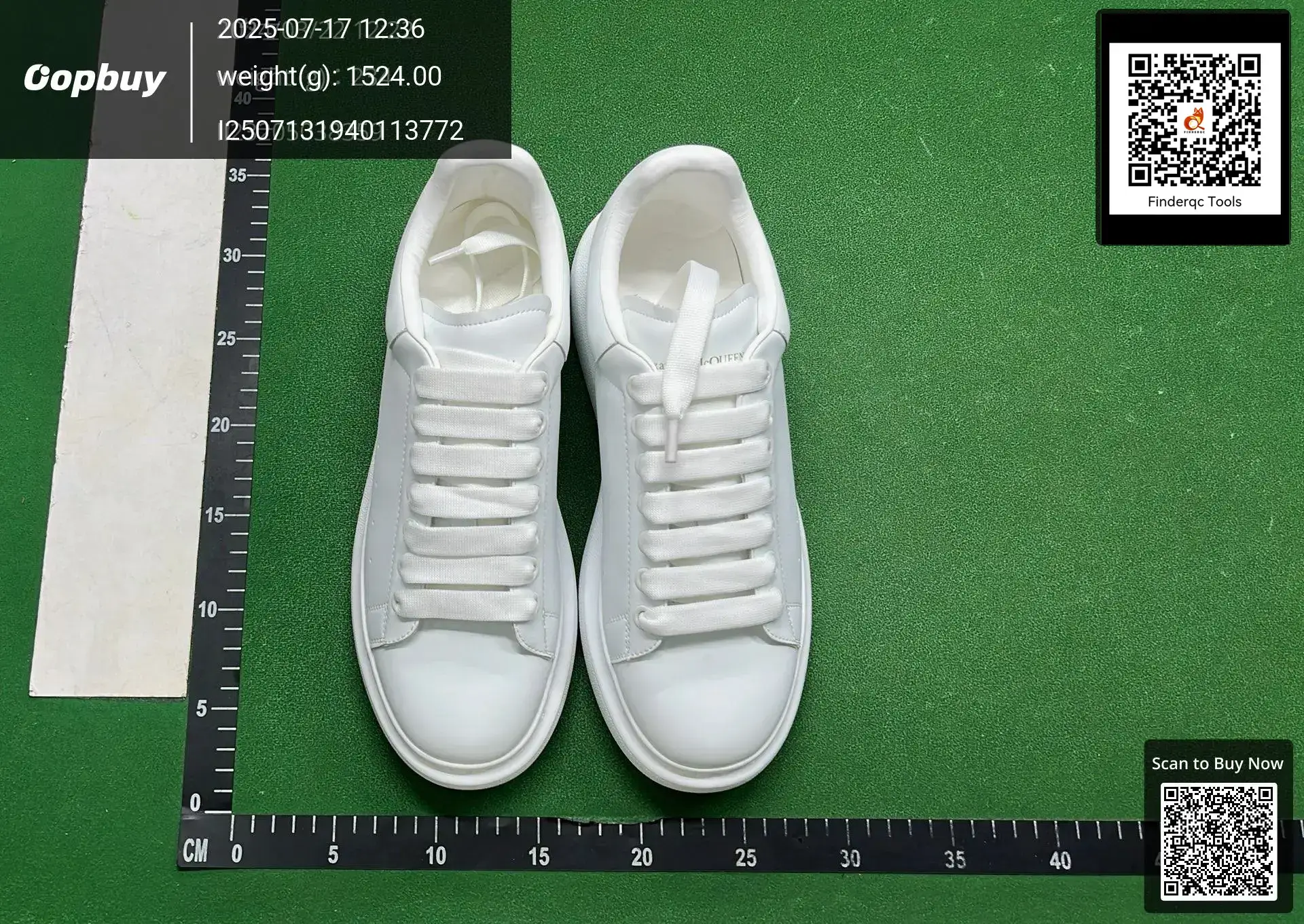 Cross-Border Pure Original Company-Grade Mcqueen White Shoes, Thick-Soled Heightening Casual Shoes for Couples, Versatile Genuine Leather Shoes for Men and Women