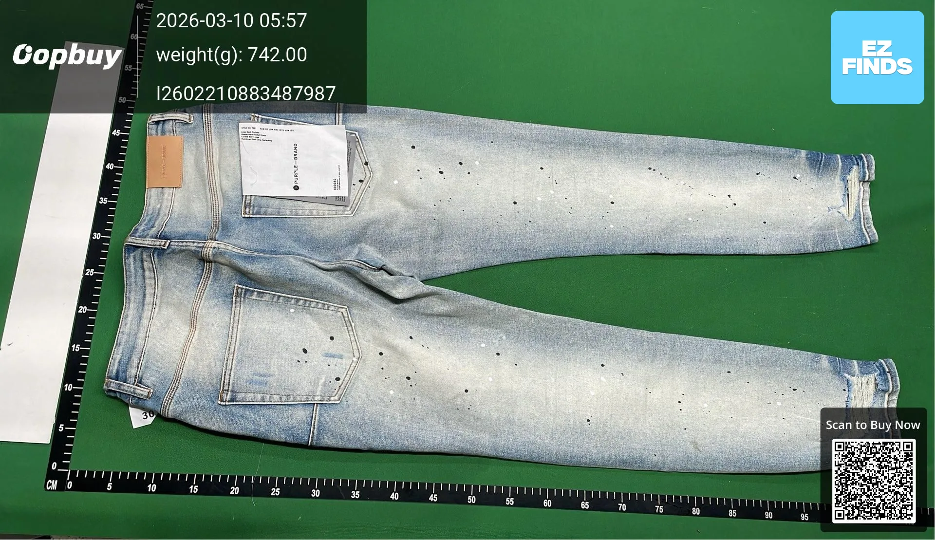 Cross-Border Jb Pur Jeans, Foreign Trade In-Stock, American High Street Style, Black and Blue Ripped Slim Straight Pants Ple — QC-foto 2