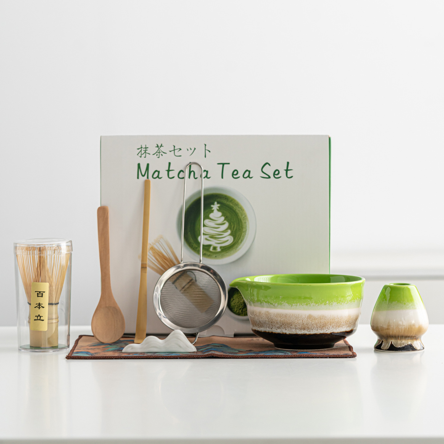 Japanese-Style Kiln-Fired Matcha Bowl Song Dynasty Tea Ceremony Tea Whisk Matcha Brush 4-Piece 8-Piece Tool Tea Set