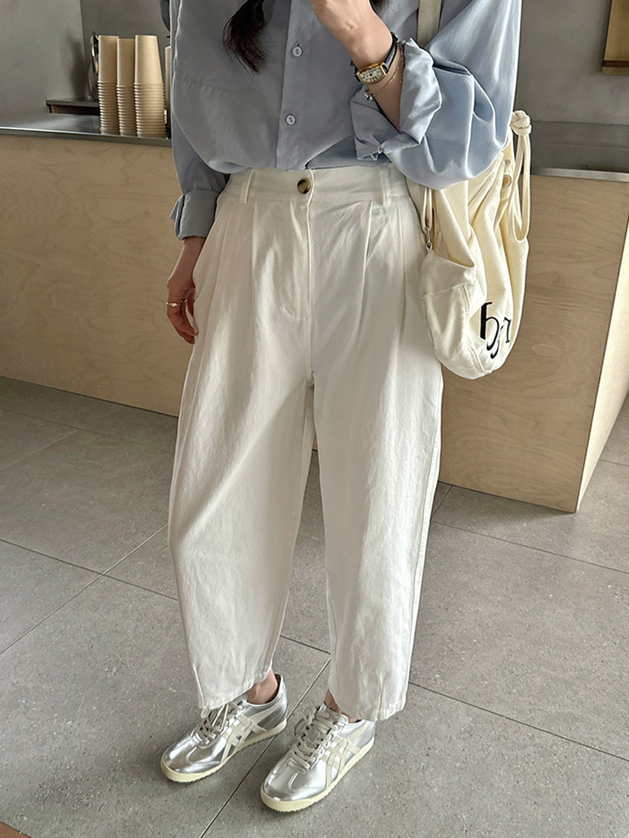 [Customized] High-Waisted Casual Pants for Women 2026 Spring New Style Petite Versatile Slimming Loose Straight-Leg Pants
