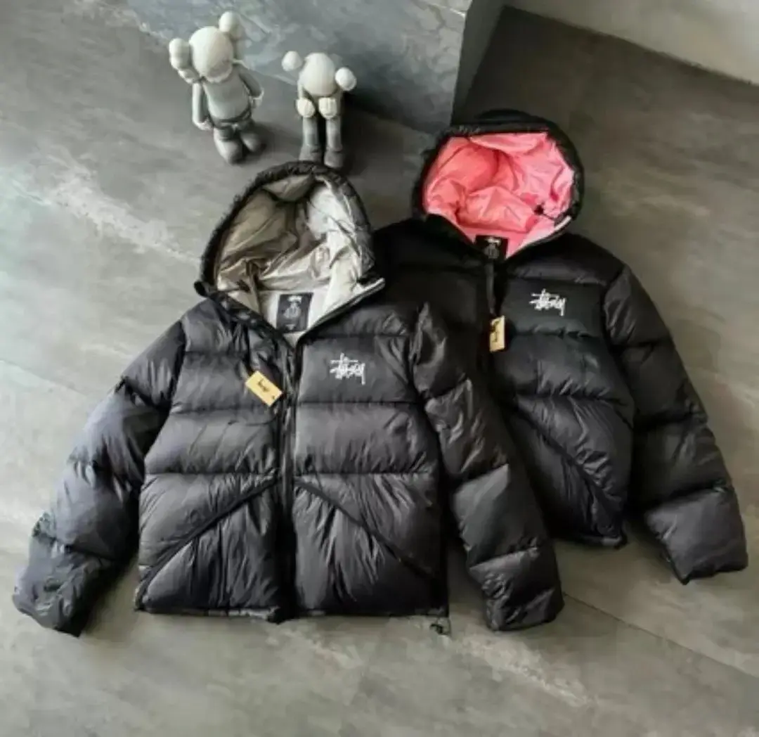 派克纯色百搭拉链连帽短款羽绒服