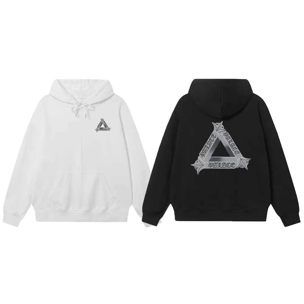 European and American Trendy Brand Palace Sanskrit Letter Triangle Logo Limited Edition Unisex Couple Loose Autumn and Winter Hoodie Sweatshirt