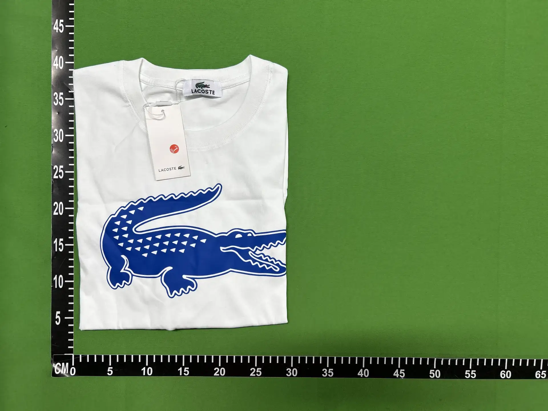 Lacoste T-Shirt White Blue Crocodile