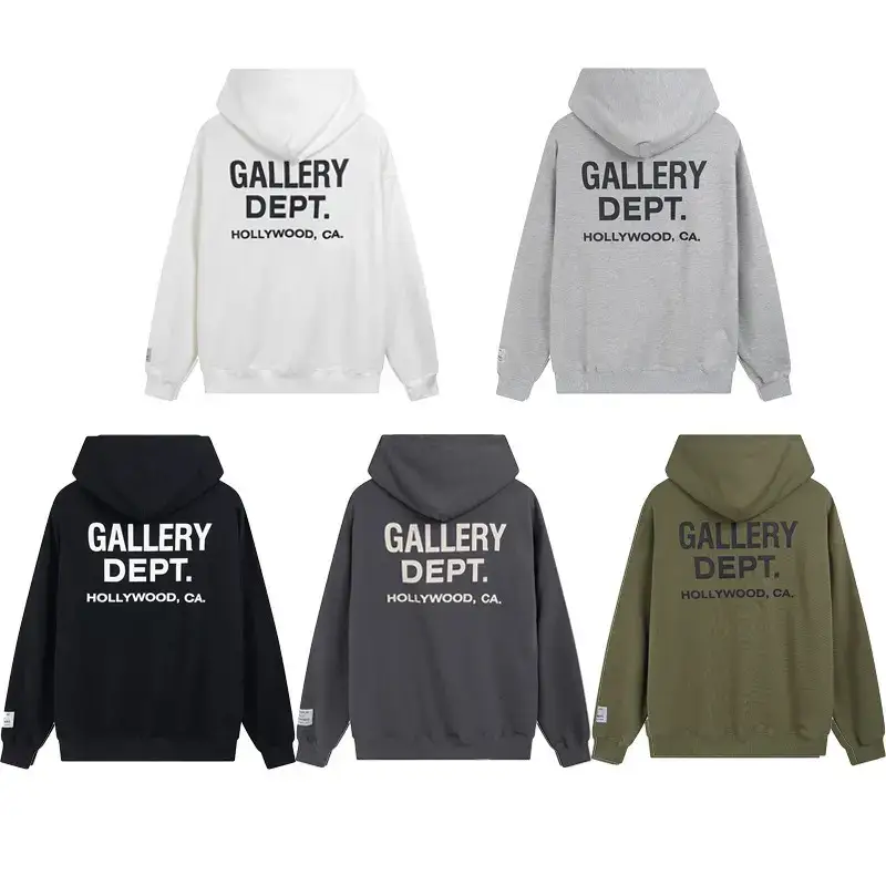 Gallery Dept Classic Letter Slogan Logo Arm Flame Print Trendy Hoodie Sweatshirt