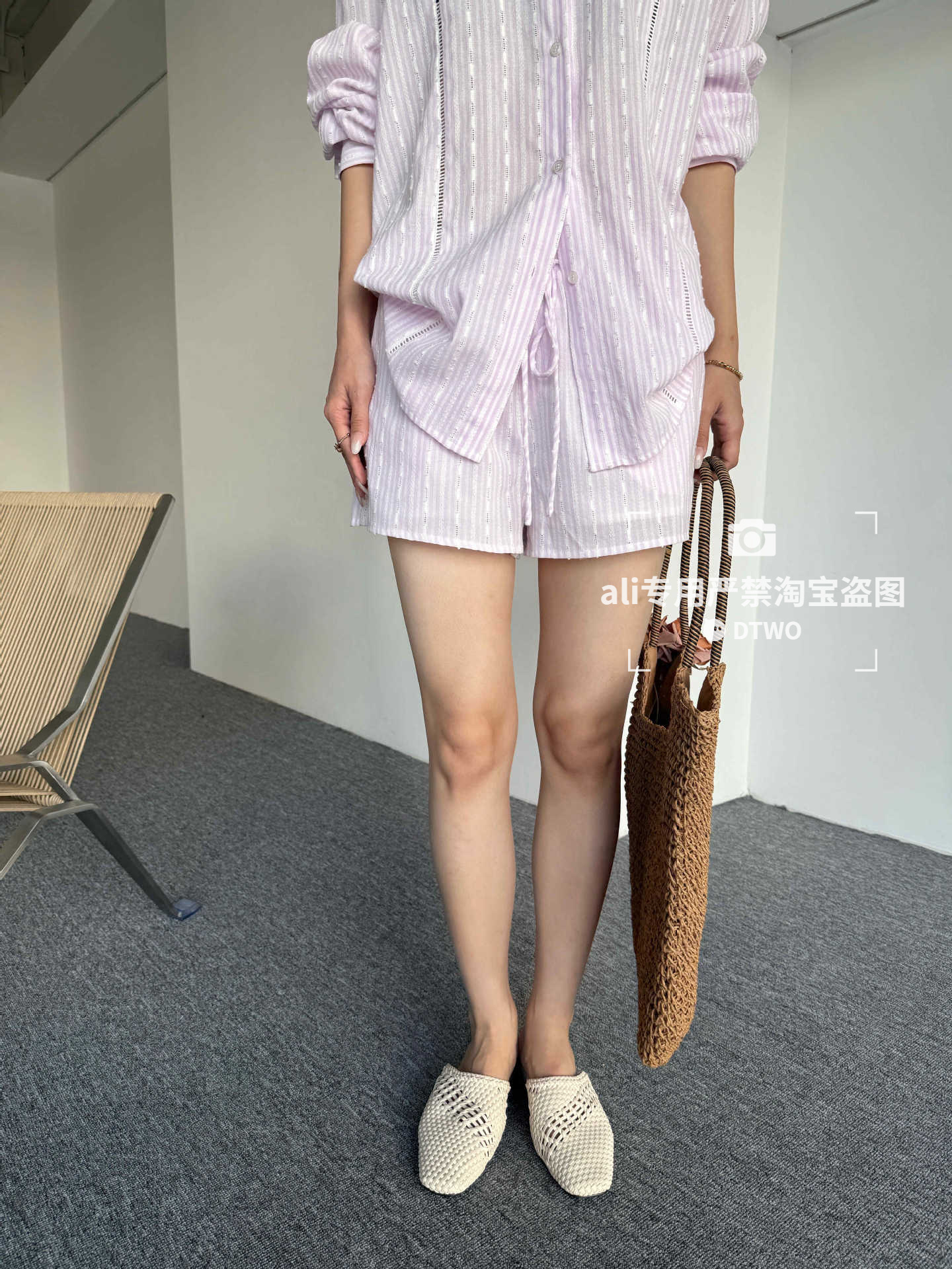Dtwo Autumn and Winter New Original Design Women's Wholesale Striped Casual Drawstring Shorts 6105081