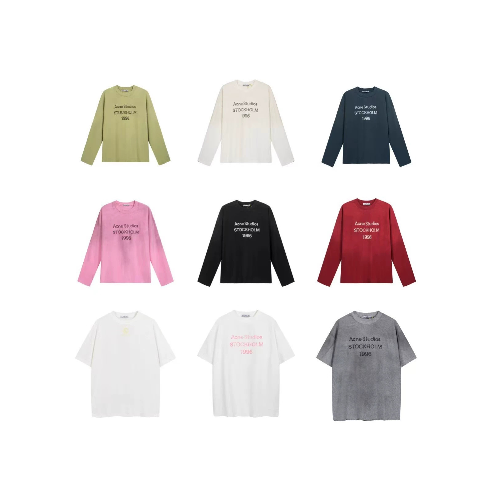 Cross-Border Exclusive Supply of European and American Style High-Weight Unisex Pure Cotton Double Yarn Long-Sleeve Letter Print T-Shirt