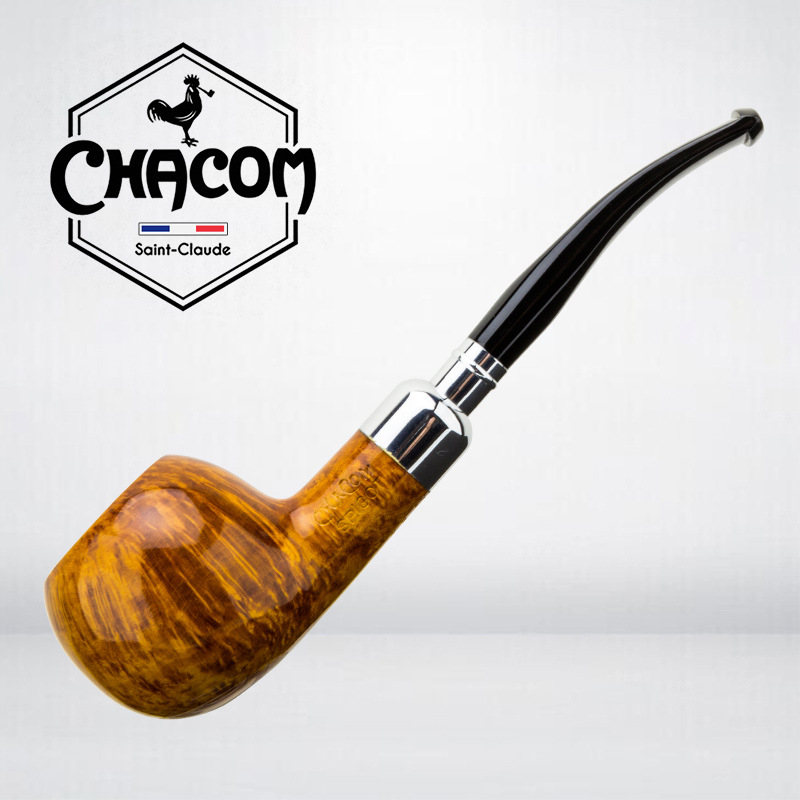 French Chacom Pipe Spigot Natural Series Briar Wood Glossy Military Plug-In French Cc Pipe