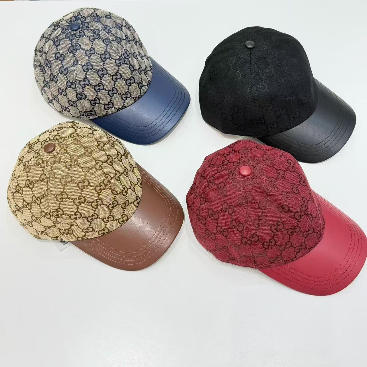 In-Stock High-End Quality Fashion Classic Monogram Jacquard Baseball Cap with Large Brim That Makes the Face Look Smaller, Unisex Duckbill Cap