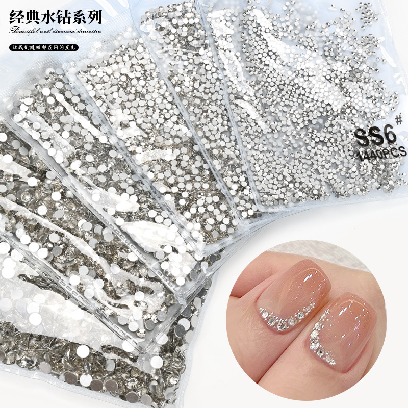 Nail Art Flats Bottom Diamond Super Flash Czech Austrian Diamond Ab Color Size Mixed Glass Rhinestone 1440 Nail Art Jewelry Diamond Jewelry