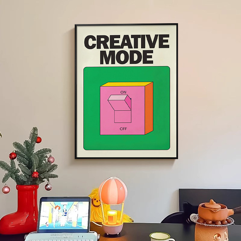 Dopamine Modern Minimalist Cartoon High-End Room Decoration Abstract Art Living Room Background Wall Art