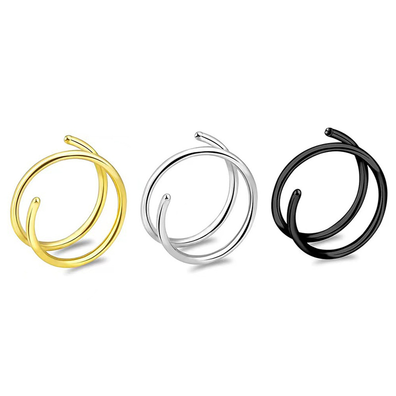 ebay cross-border titanium steel nose ring fashion simple personality European and American punk style spiral nose ring ear bone ring lip ring wholesale