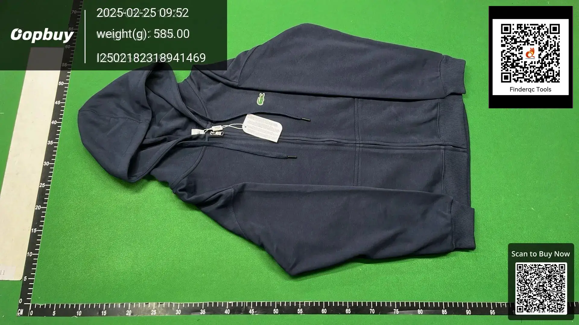 Lacoste Full Zip Hoodie Navy