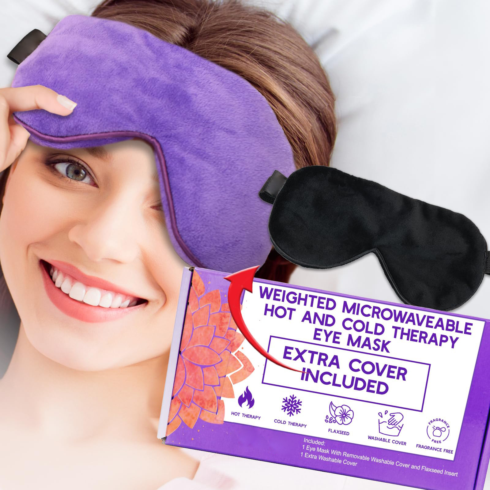 Cross-Border Microwave-Heated Hot Compress Eye Mask, Ice Compress Eye Mask, Flaxseed-Filled Gravity Eye Mask, Light-Blocking Yoga Eye Pillow