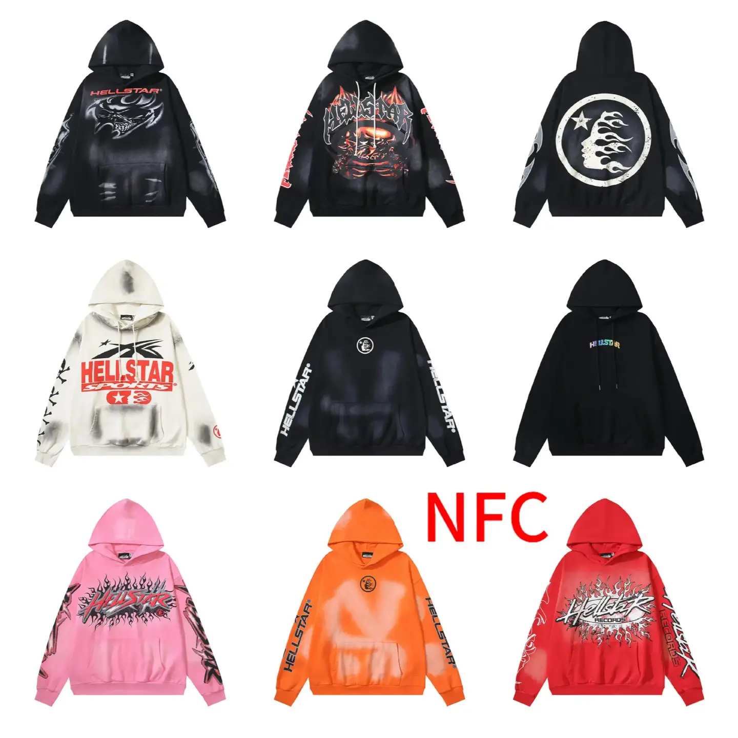 Hellstar autumn new European and American tide brand wash old hoodie men and women teenagers foreign trade lovers sweater