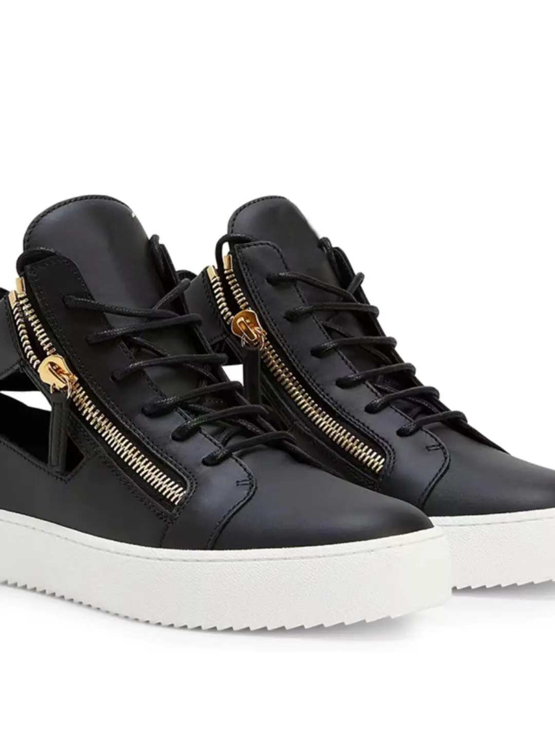 New European and American Style Transparent Gz Men's Shoes, Fashionable Mid-High Top Zipper Sports Casual Shoes, Street Style Large Size Trendy Shoes for Women